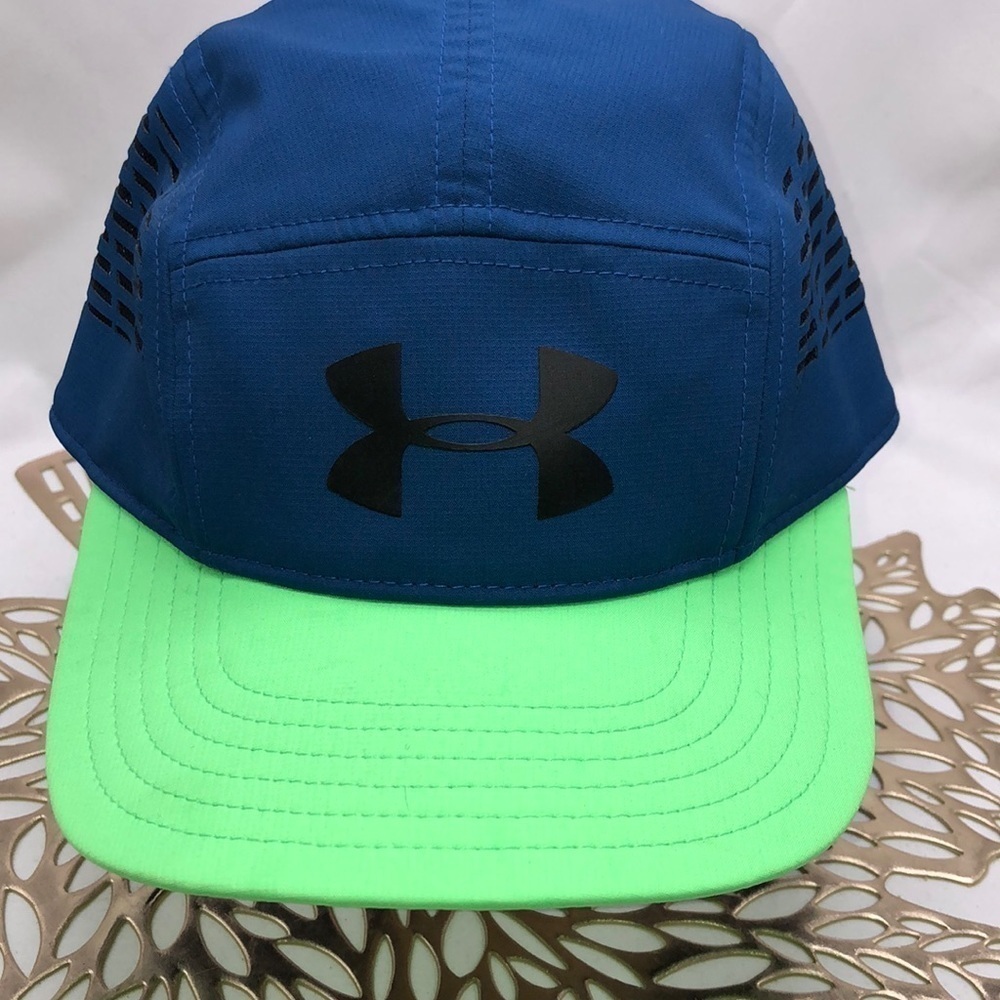 Under Armour Women's Royal Blue Cap with Neon Green Brim